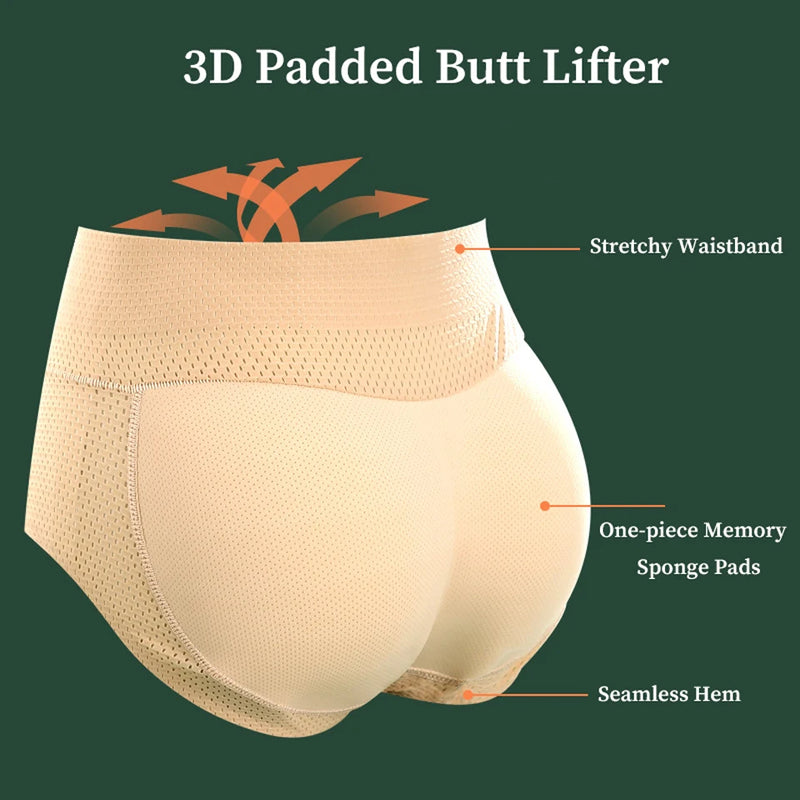 Butt Lift Shaper Panties Hip Pads Shapewear Push Up Booty Enhancer Control Panties Invisible Underwear Fake Ass For Women